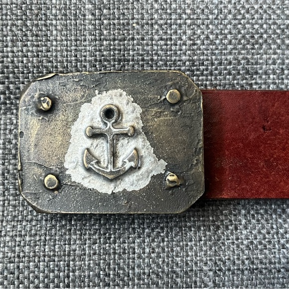 Replay Leather Men’s Anchor Plaque Belt - Picture 14 of 14